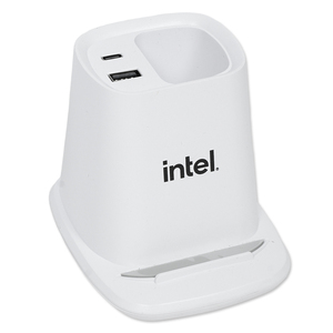 Wireless Charging Stand with Dual Ports & Pen Hold